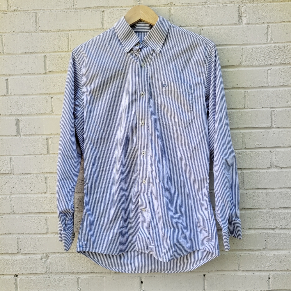 Southern‎ Tide Men’s Skipjack Blue White Striped Button Down Shirt Size Medium